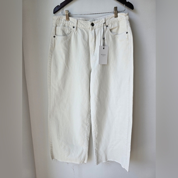 HIDDEN Los Angeles Nori Off White Wide Legs Denim Jeans Size 31 Waist 17" - Picture 4 of 6